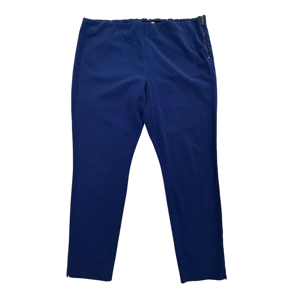 Crosby Clinton Women's Blue Elastic Waist Zip Ankle Pants Size 12 322